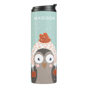 Individuelle Name Winter Tiere Schuster Thermosbecher