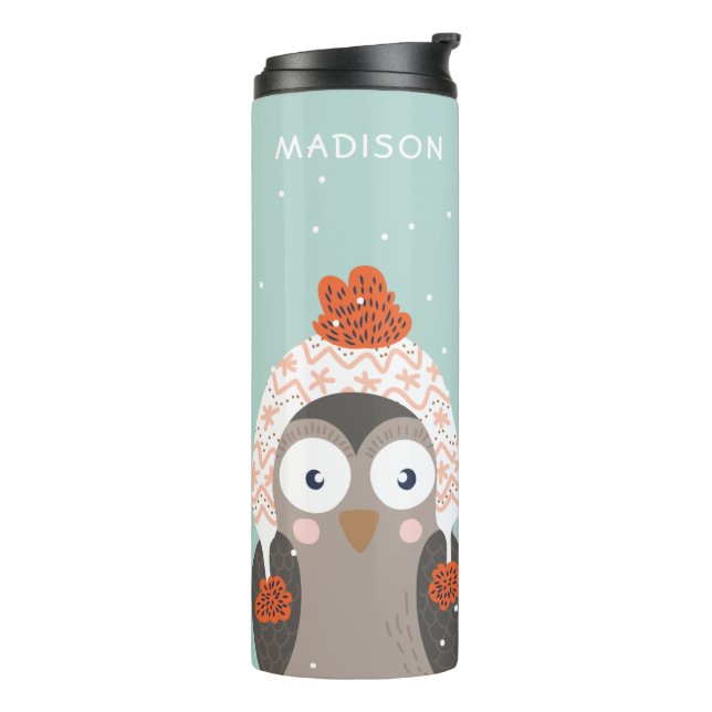 Individuelle Name Winter Tiere Tumbler Thermosbecher (Nach links gedreht)