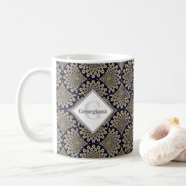 Individuelle Name Wir beobachten Sie Navy & Gold D Kaffeetasse