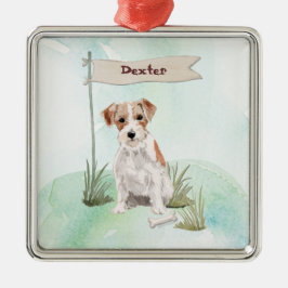 Individuelle Name Wire Haired Jack Russell Pet Hun Ornament Aus Metall