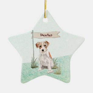 Individuelle Name Wire Hairs Jack Russell Pet Dog Keramik Ornament