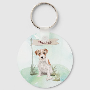 Individuelle Name Wire Hairs Jack Russell Pet Dog Schlüsselanhänger