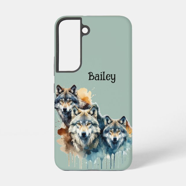 Individuelle Name Wolves Wolf Wildlife Natur Tiera Samsung Galaxy Hülle (Rückseite)