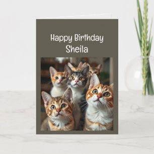Individuelle Name Women Birthday Funny Cat Karte