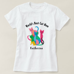 Individuelle Name World's Best Cat Mama T - Shirt