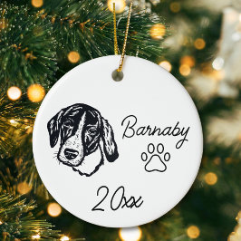 Individuelle Name & Year Line Art Keramik Ornament