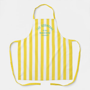 Individuelle Name Yellow Cabana Strip Schürze