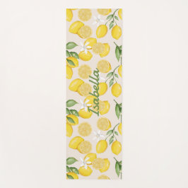 Individuelle Name Yellow Lemon Frucht Muster Yoga  Yogamatte