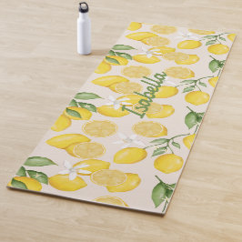 Individuelle Name Yellow Lemon Frucht Muster Yoga Yogamatte