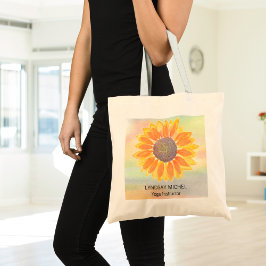 Individuelle Name Yoga Instructor Sonnenblume Tragetasche