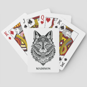 Individuelle Name Zierkatze Spielkarten