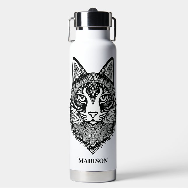Individuelle Name Zierkatze Trinkflasche (Vorderseite)