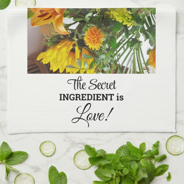 Individuelle Name, Zitat Sonnenblumen drucken 16x2 Geschirrtuch (Gefaltet)