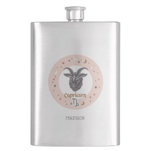 Individuelle Name Zodiac Schild Kapricorn Flachmann