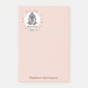 Individuelle Name Zodiac Sign Aquarius Post-it Klebezettel