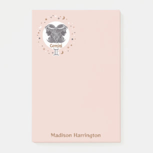 Individuelle Name Zodiac Sign Gemini Post-it Klebezettel