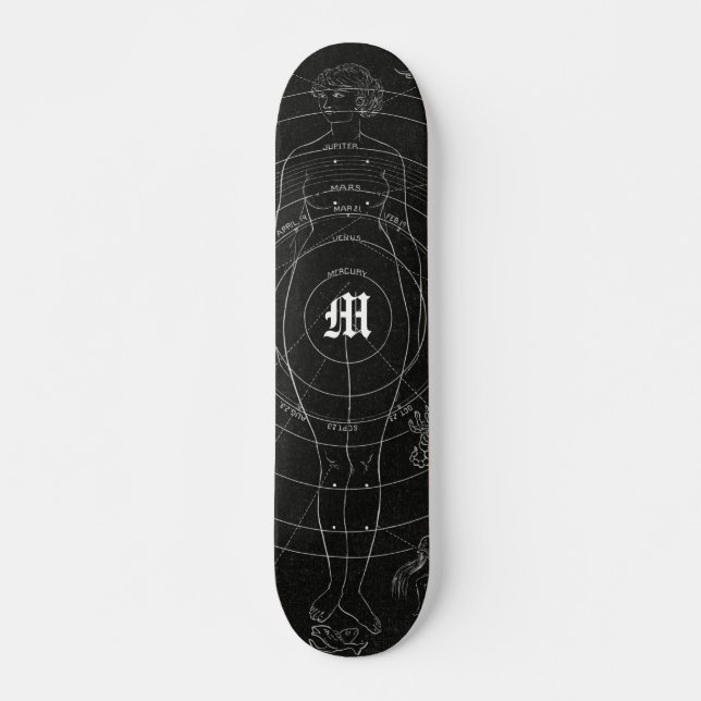 Individuelle Name Zodiac Western Gothic Skateboard (Vorne)