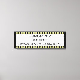 Individuelle Name Zuhause Movie Theater Marquee Pe Leinwanddruck