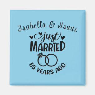 individuelle Name zum 65. Hochzeitstag Sky Blue Magnet