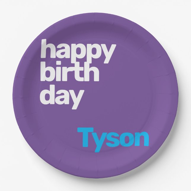 individuelle Name zum Geburtstag Mindest modernes  Pappteller (Vorderseite)