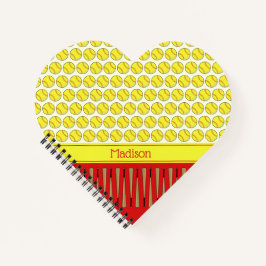 Individuelle Name zum Thema Softball Notizbuch