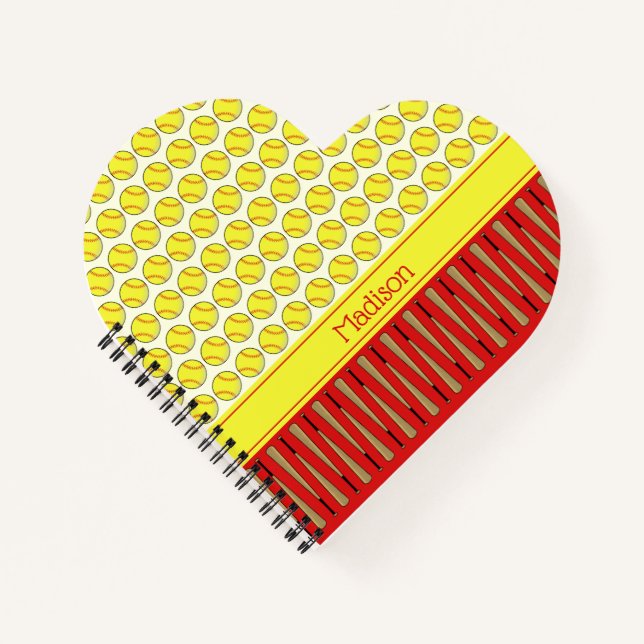 Individuelle Name zum Thema Softball Notizbuch (Vorderseite)