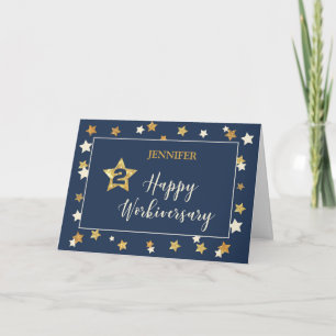 Individuelle Name Zweite Mitarbeiter Workiversary Karte
