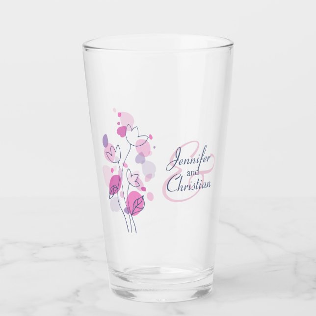 Individuelle Namen blass pinkfarben Glas (Vorderseite)