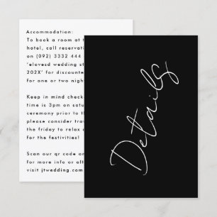 Individuelle Namen Moderne Schwarze Details Unterk Begleitkarte