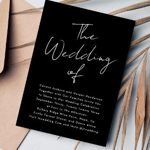 Individuelle Namen Moderne Weiß & Schwarz Die Hoch Einladung