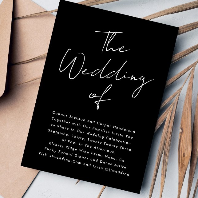 Individuelle Namen Moderne Weiß & Schwarz Die Hoch Einladung (Von Creator hochgeladen)