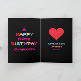 Individuelle Namen & Termine zum Geburtstag Karte