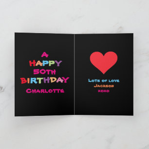 Individuelle Namen & Termine zum Geburtstag Karte
