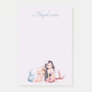 Individuelle Name's personalisierte Frau Mermaid P Post-it Klebezettel