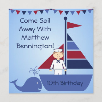 Individuelle Nautical Birthday-Einladungen Einladung
