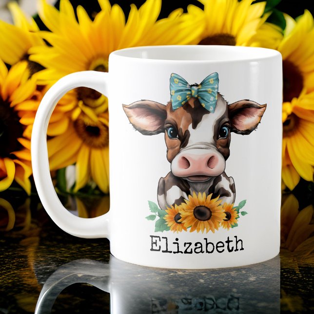 Individuelle Niedliche Kuh-Tasse, Geburtstagsgesch Kaffeetasse (gift for mom, gift for girl, birthday gift for her, gift for women, daughter birthday gift, cute cow)