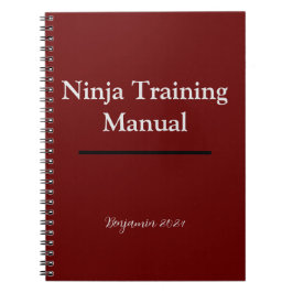 Individuelle Ninja Training Manual Red Notizblock