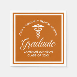 Individuelle Orange Medical School Graduation Part Serviette