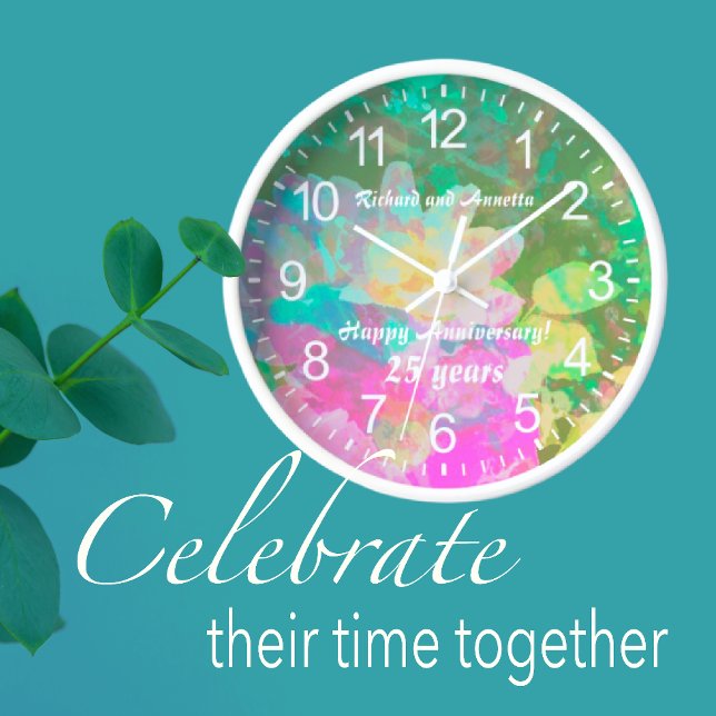 Individuelle Pastell-Uhr 'Mein Geheimnis Rosengart Uhr (Customize with your own message or names!)