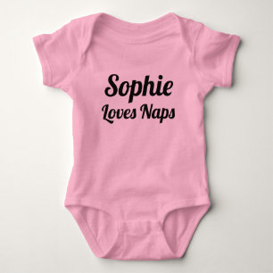 Individuelle personalisierte Lieben Nickerchen Slo Baby Strampler