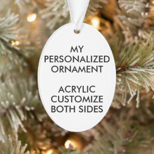 Individuelle Personalisierte OVAL ACRYLIC FOTO ORN Ornament