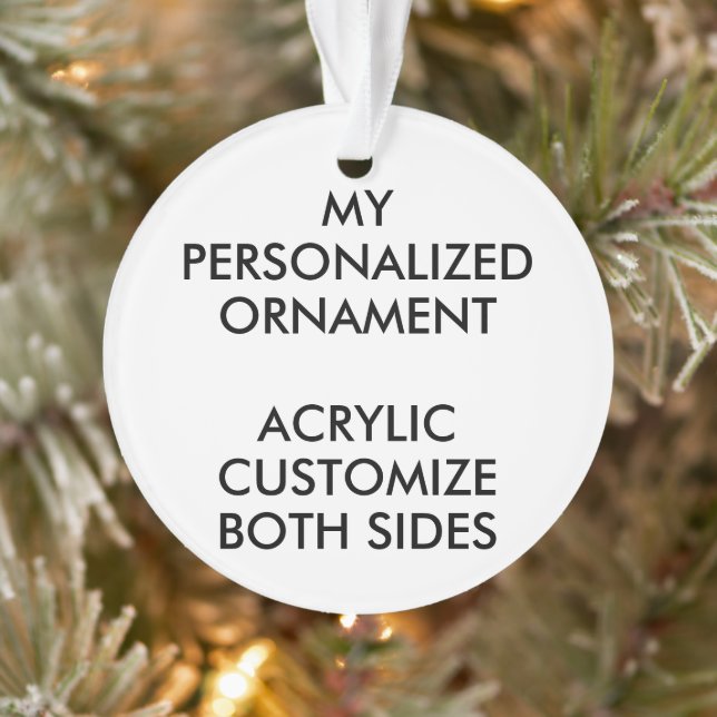 Individuelle Personalisierte RUNDE ACRYLIC FOTO OR Ornament (Baum)