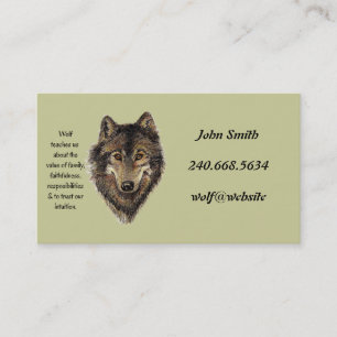 Individuelle persönliche Wolf Totem-Visitenkarte Visitenkarte