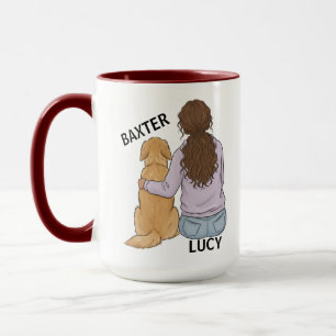 Individuelle Pet-Porträt-Tasse mit Frau – Vollkörp Tasse