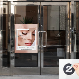 Individuelle Pink Elegante Ästhetik-Wimpernverläng Fensteraufkleber
