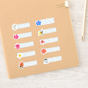 Individuelle Postanschrift Tropische Hochzeit Aufkleber