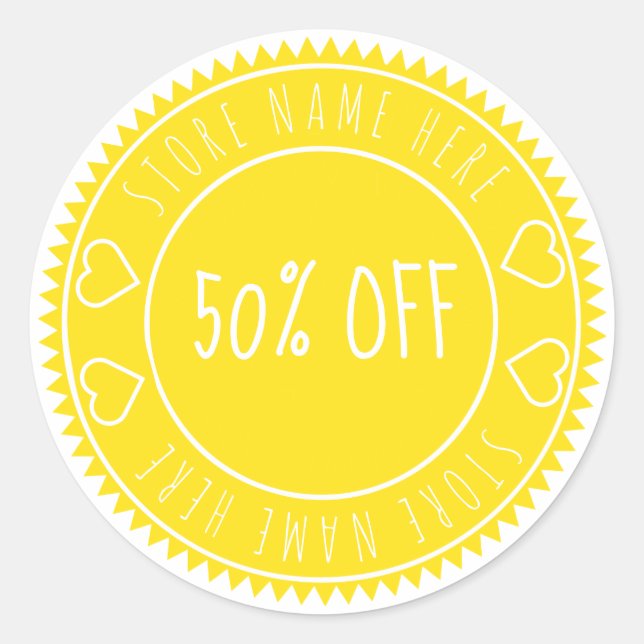 Individuelle Preisnachlässe für den Einzelhandel Runder Aufkleber (Vorderseite)