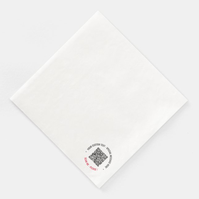 Individuelle QR Code Scan Info Text und Farben Nap Serviette (Ecke)