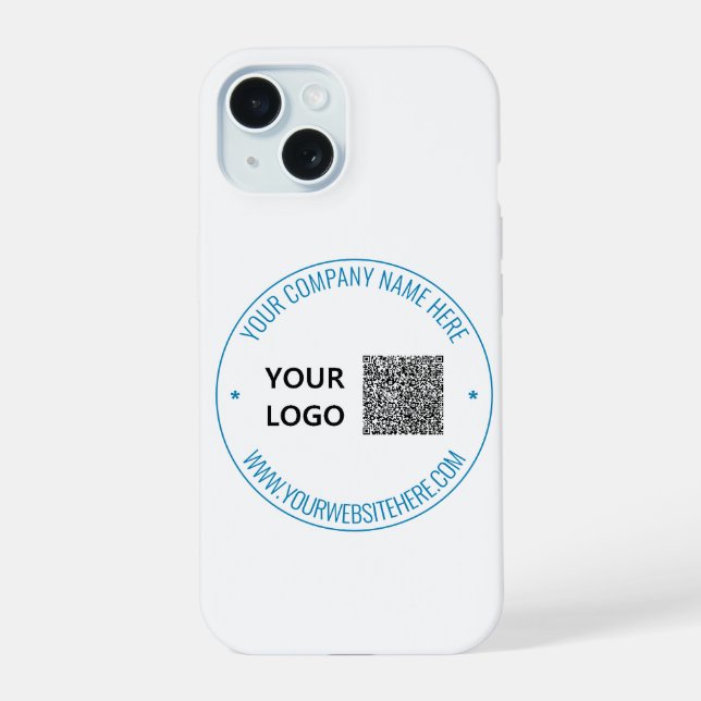 Individuelle QR-Code-Text und Logo-iPhone-Fallvorl iPhone 15 Hülle (Rückseite)
