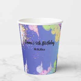 Individuelle Rainbow Sky Geburtstagsparty-Dekorati Pappbecher